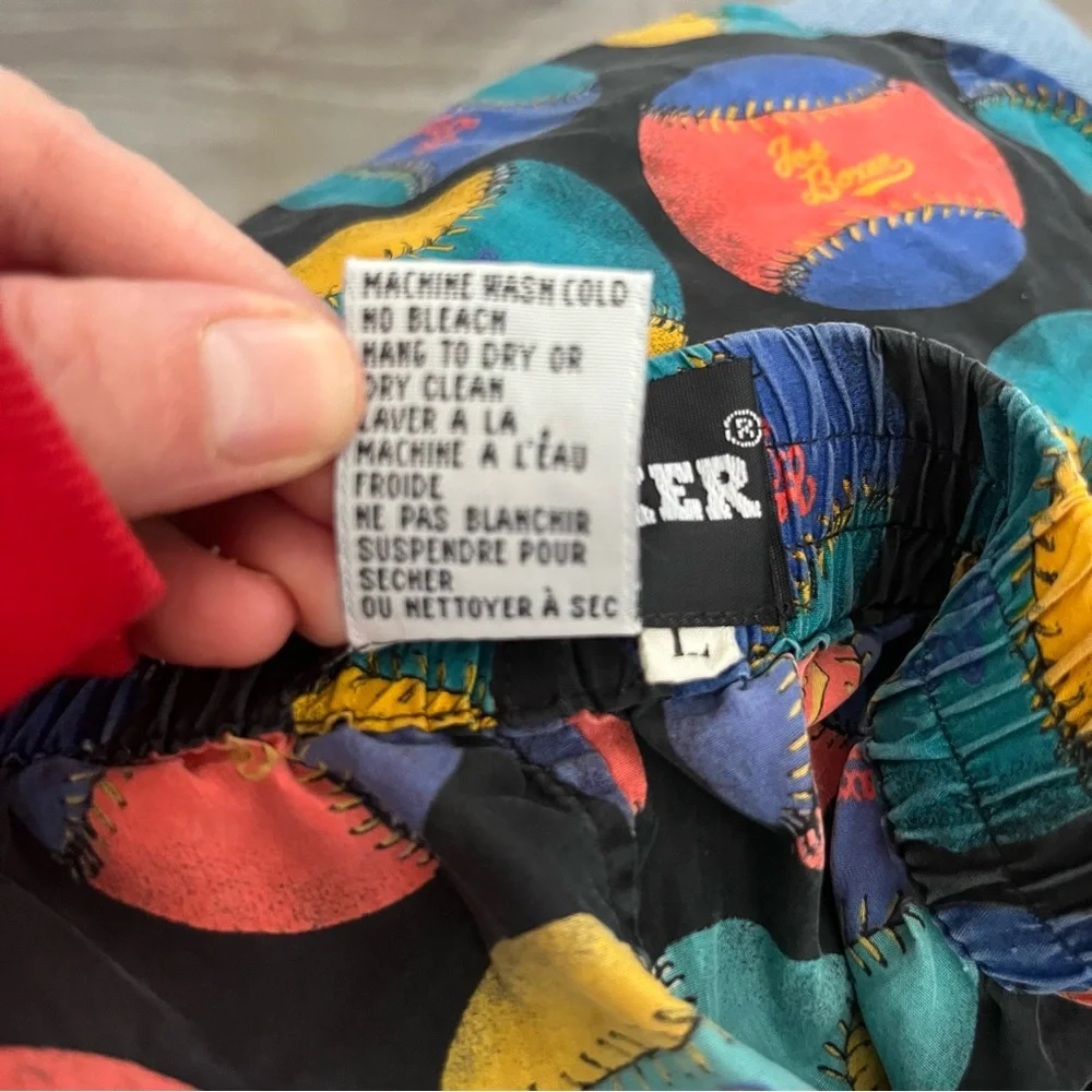 vintage Joe Boxer silk‎ boxers colorful large baseballs